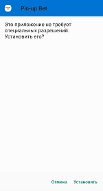 Pin Up установка приложения шаг 2